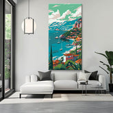 Painting by Numbers Panoramic Coastal Landscape Village
